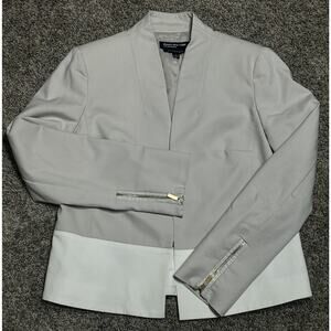 Jones New York Collection Stretch Day To Night Jacket Faux Leather Womens Size 4